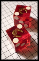 Dice : Dice - Casino Dice - Horseshoe Red Clear with Gold Logo No 2 - SK Collection buy Nov 2010